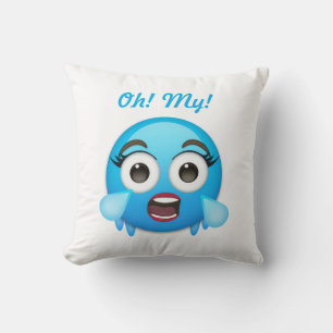 Coussin Larmes Bleues de Joie : L'Emoji Submergé