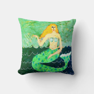 Coussin L'art Abstrait de la sirène verte