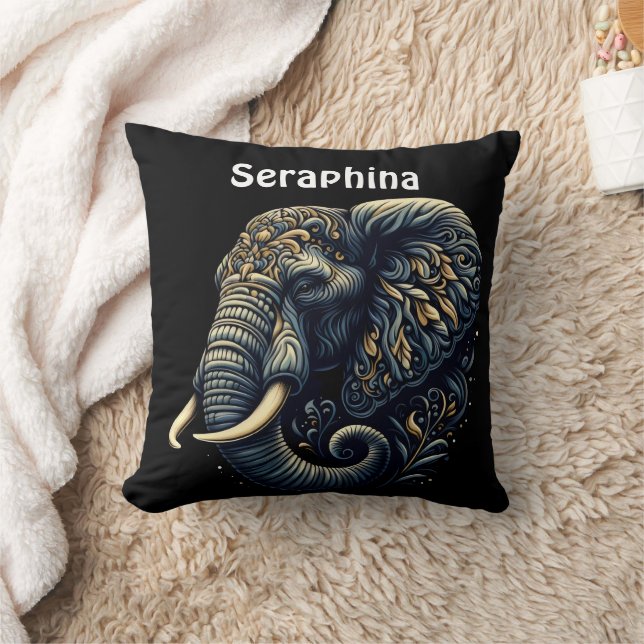 Coussin L'art complexe de l'éléphant (Couverture)