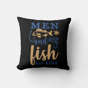Coussin L'art de la pêche, les hommes et les poissons sont