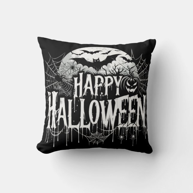 Coussin L'art d'Halloween vintage (Recto)