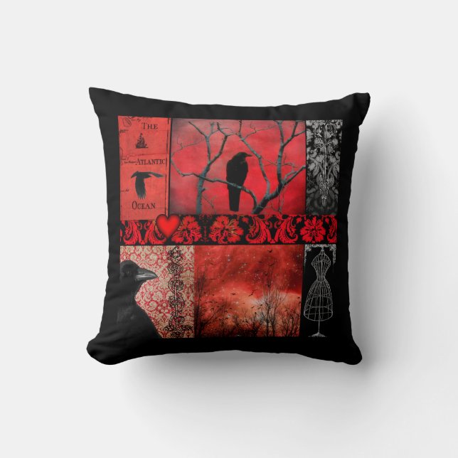 Coussin L'Art Du Croc Rouge Et Noir (Recto)