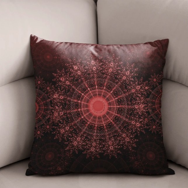 Coussin L'art floral étincelant de pourpre (Créateur téléchargé)