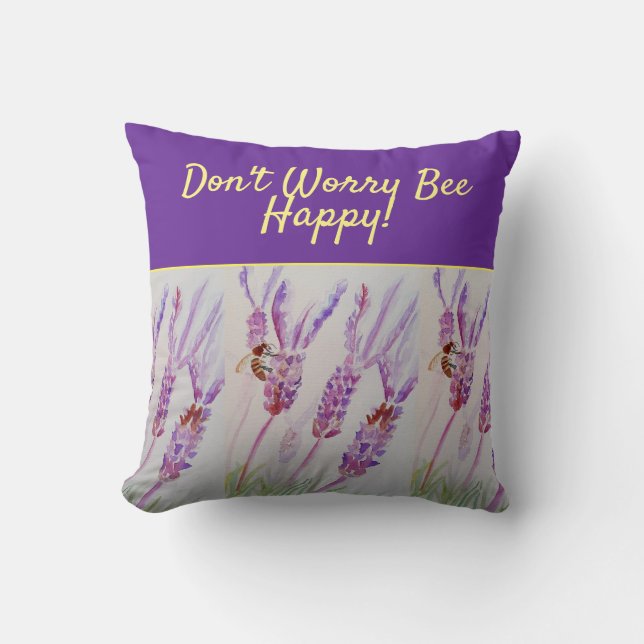 Coussin L'art floral violet de lavande ne vous inquiétez p (Recto)