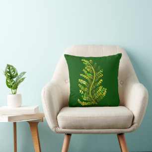 Coussin L'art plante de la feuille de fougère verte