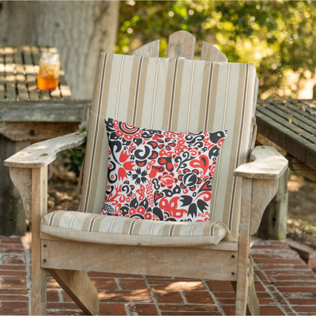 Coussin L'art populaire ukrainien motif floral abstact  (Chaise)