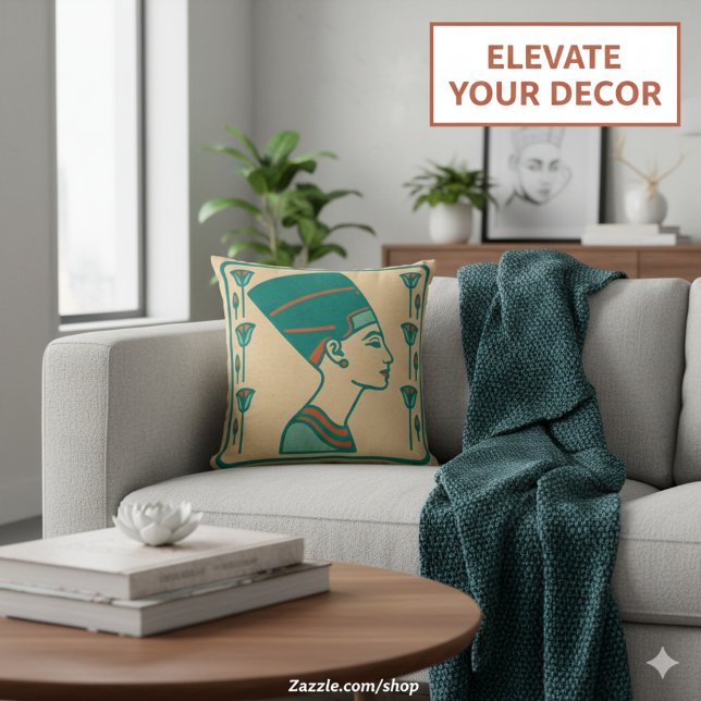 Coussin L'Art Royal Ancien Néfertiti (Créateur téléchargé)
