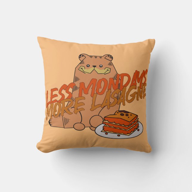 Coussin Lasagne de chat perse de gingembre (Recto)