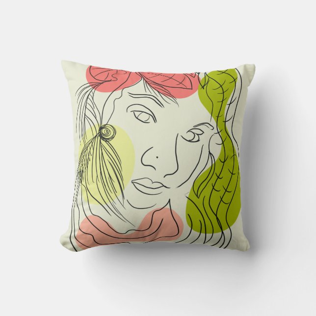 Coussin Latina Femme Art Formes Florales (Recto)