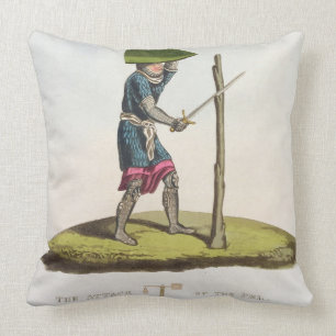 Coussin L'attaque du pel, 1300, gravé par W. Maddoc