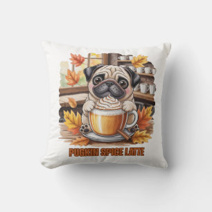 Coussin Latte au Piment de Pugkin – Joli Design de Café Pu