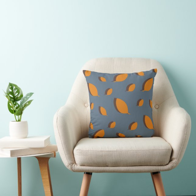 Coussin L'automne de la moutarde laisse motif sur un arriè (Chaise)