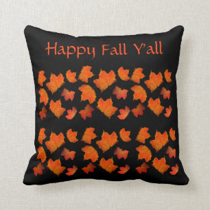 Coussin L'automne heureux Y'all Orange Black Autumn laisse