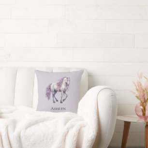 Coussin Lavande Blanc Floral Cheval Cowgirl