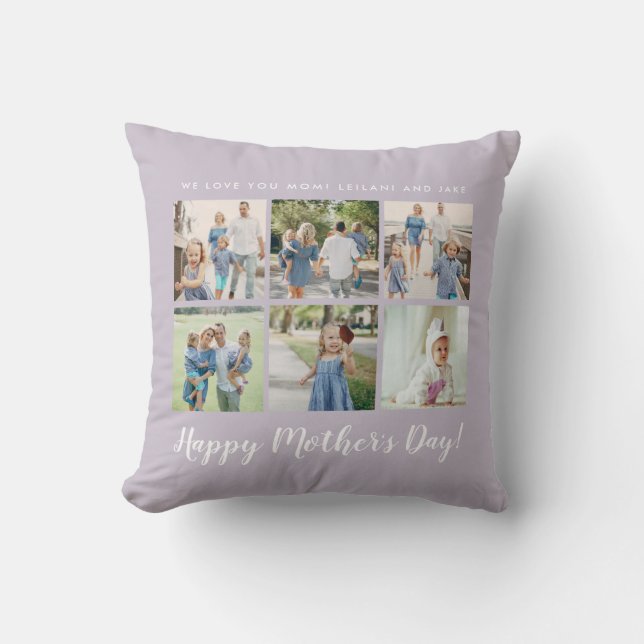 Coussin Lavande de photos de la fête des mères personnalis (Recto)