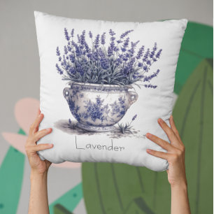 Coussin Lavande en bleu Delft