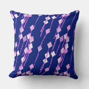 Coussin lavande et cerfs-volants roses contre bleu foncé