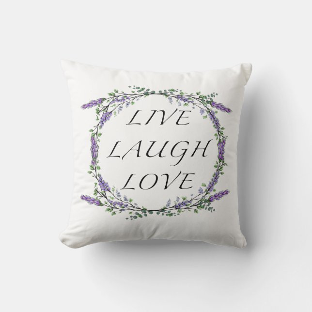 Coussin Lavande et Eucalyptus Live Laugh Love (Recto)