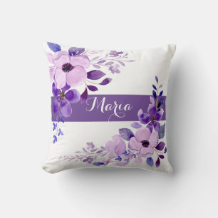 Coussin Lavande florale personnalisée jetez l'oreiller