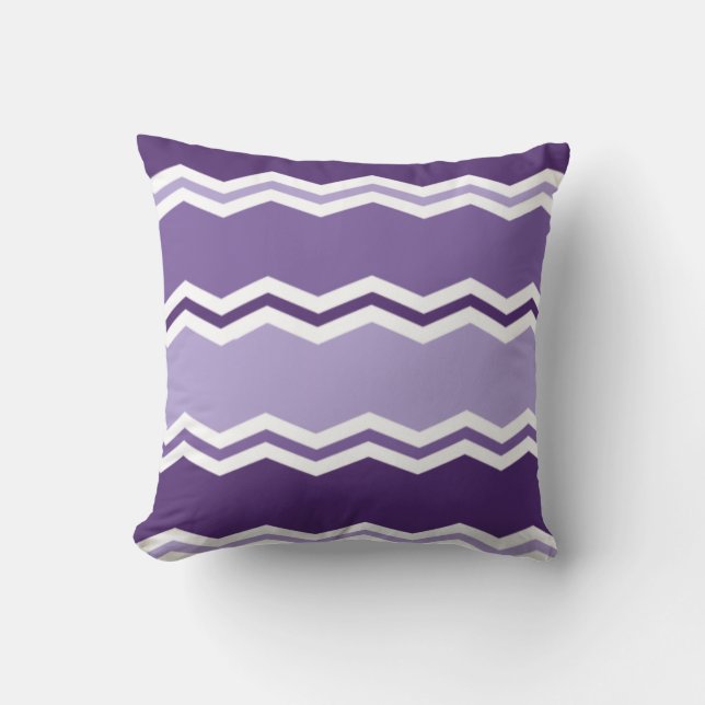 Coussin Lavande foncée et claire, rayures Chevron violet (Recto)