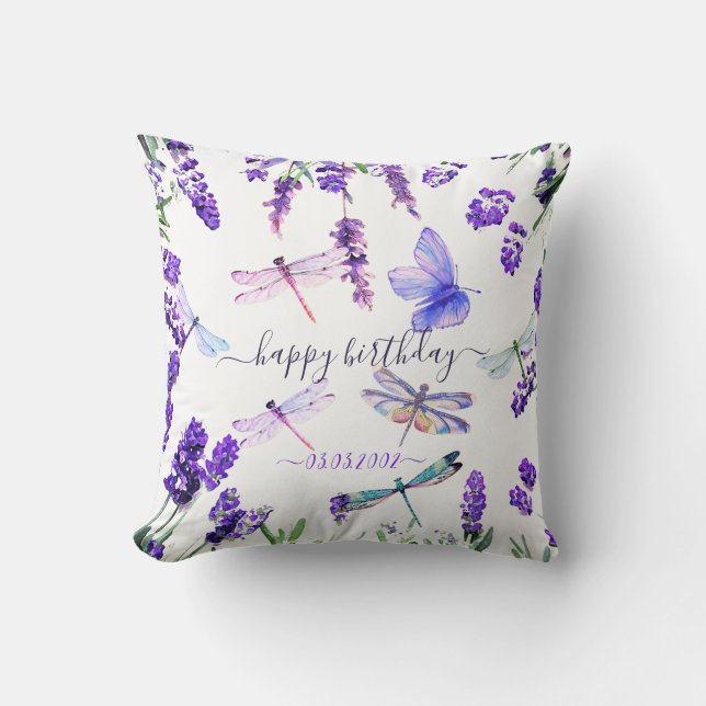 Coussin Lavande Personnalisée Dragonfly Shabby Chic Boho S (Recto)