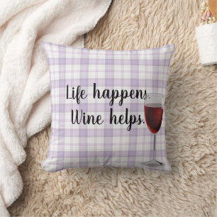 Coussin Lavande Plantée Avec Vin Rouge En Verre
