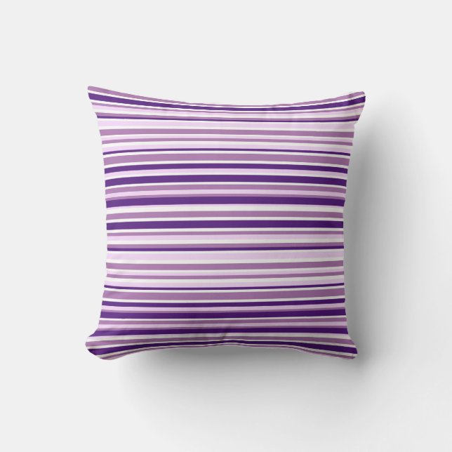 Coussin Lavande violette moderne rayures Lavande Jeter Ore (Recto)
