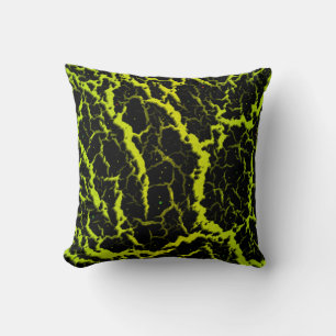 Coussin Lave de l'espace fissuré - Lime/Jaune