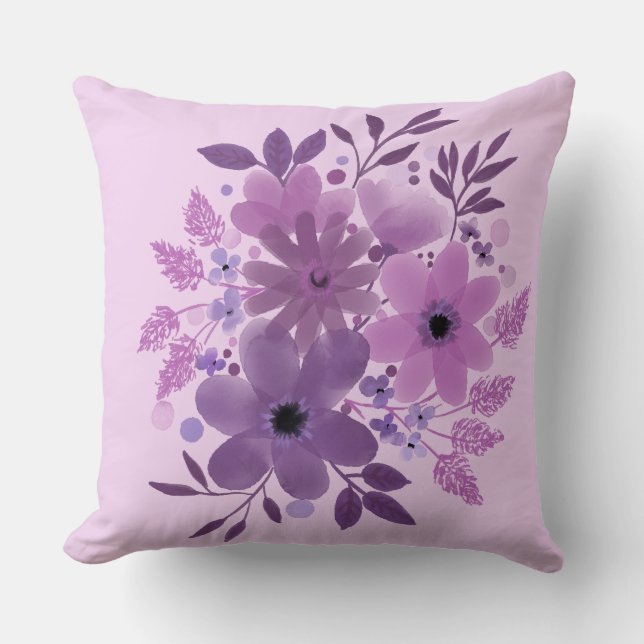 Coussin Lavender Bloom Bouquet Pillow (Recto)