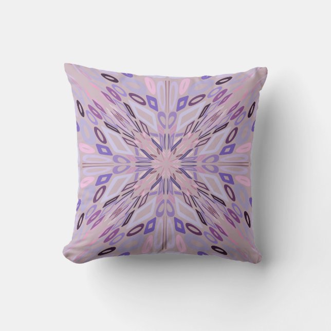 Coussin Lavender Mauve rose violet géométrique Art Abstrai (Recto)