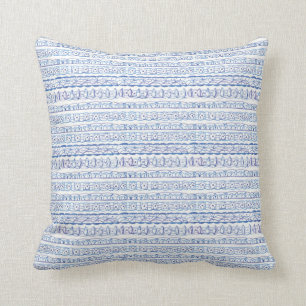 Coussin Lavender Periwinkle Motif de dentelle bleu aquarel