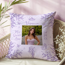 Lavender Scribble Photo Quinceanera Keepsaké