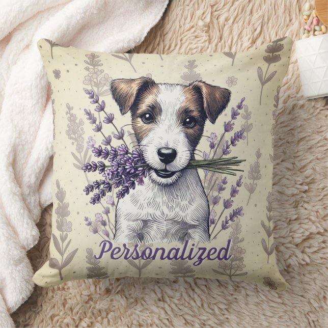 Coussin Lavender Terrier Love (Couverture)
