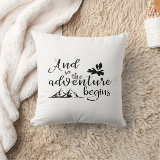 Coussin L'aventure commence à lancer l'oreiller