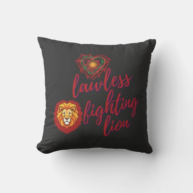 Coussin Lawless fighting lion (Recto)