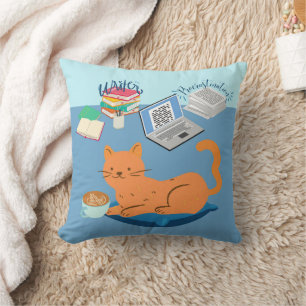 Coussin Lazy Orange Cat