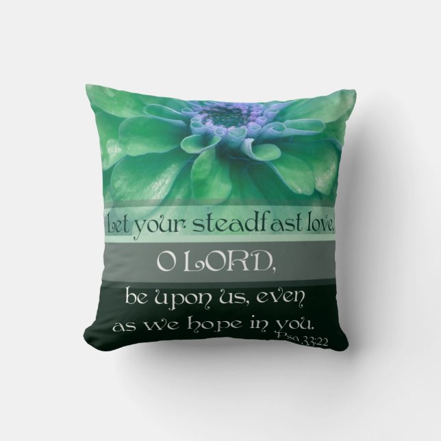 Coussin Le 33:22 de psaume a laissé votre amour ferme… (Recto)