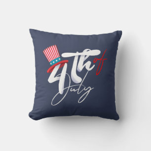 Coussin Le 4 juillet Texte et un Casquette patriotique