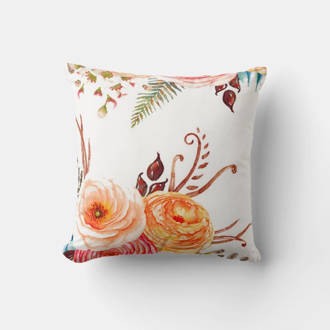 Coussin Le "automne fleurit" carreau (Recto)