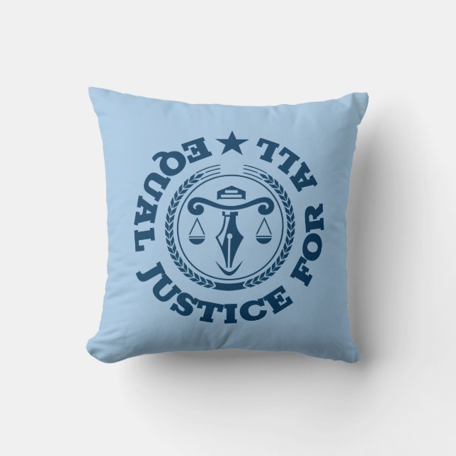 Coussin Le badge Justice pour tous Bleus (Recto)