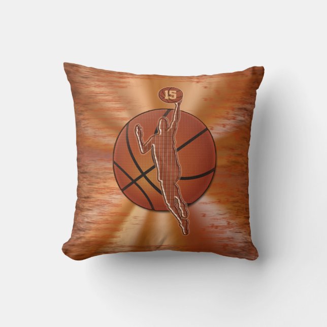 Coussin Le basket-ball personnalisé repose le NOM et le (Recto)