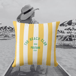 Coussin Le Beach Club Crest Yellow Cabana Stripe