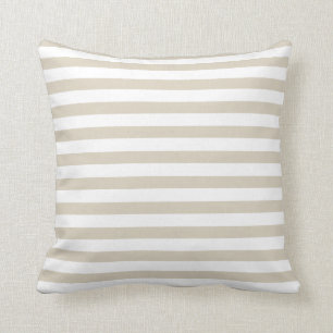 Coussin Le blanc beige bronzage moderne barre le carreau