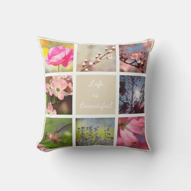 Coussin Le blanc créent votre propre beige de crème de (Recto)