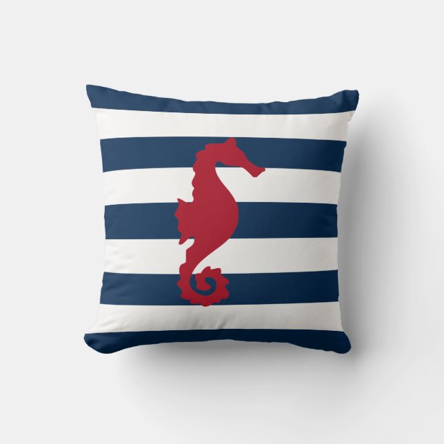 Coussin Le bleu marine de cheval de la Mer Rouge barre le (Recto)