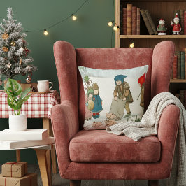 Coussin Le Bonheur de l'hiver, Vintage