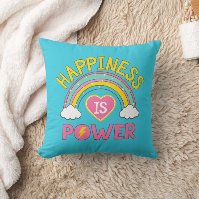Coussin Le bonheur est Power Rainbow (Couverture)