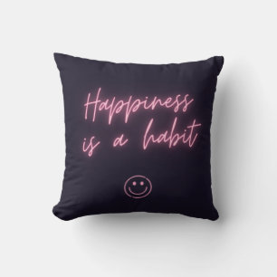 Coussin Le bonheur néon est une œuvre d'art habituelle