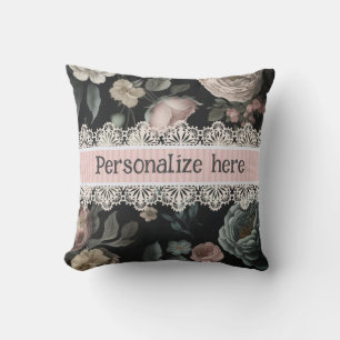 Coussin Le Boudoir dentelle et tissu Vintage