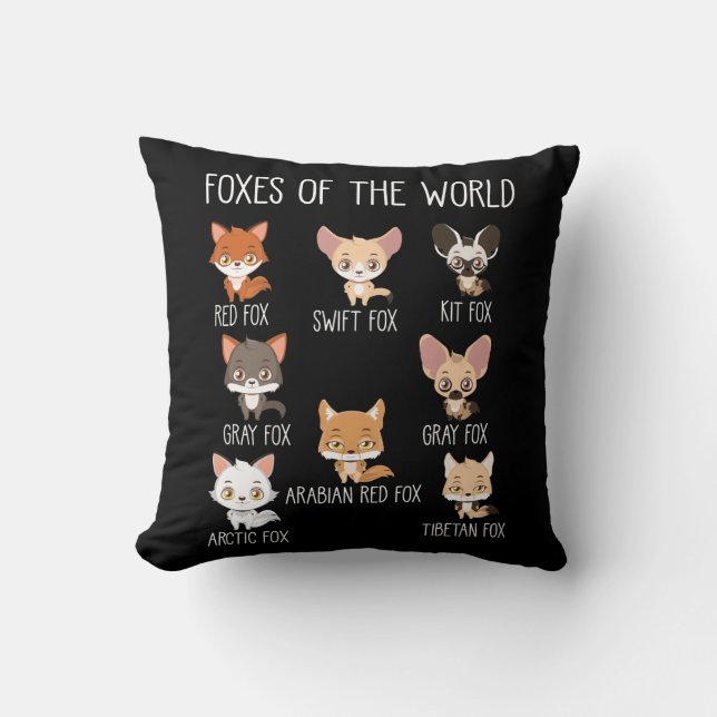 Coussin Le cadeau Foxes Of The World pour Fox Lover (Recto)